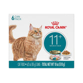 Royal Canin Aging 11+ thin slices in gravy, ideal for senior cats' appetite.