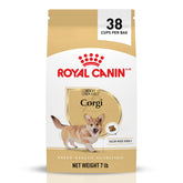 Royal Canin Corgi Adult bag showing a convenient 7 lb packaging for daily feeding