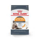 Royal Canin Hair and Skin Care dry cat food bag highlights tailored nutrition