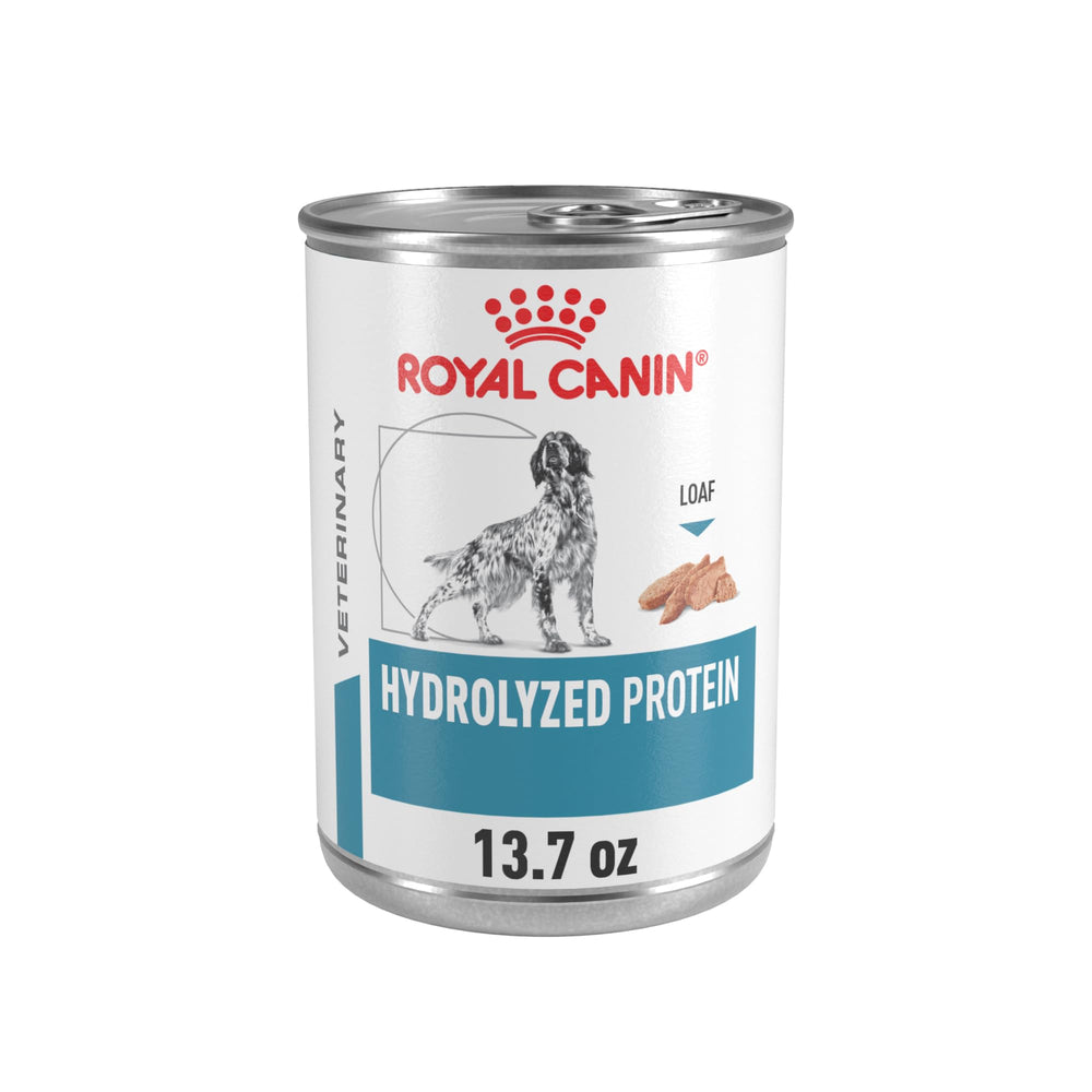 Royal Canin Hydrolyzed Protein Loaf packaging image for vet-recommended dog nutrition.