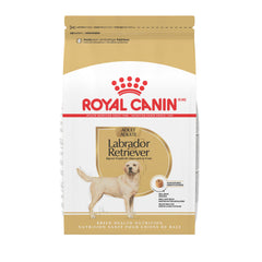 Royal Canin Labrador donut-shaped kibble slows eating for better chewing.