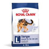 Royal Canin large-breed kibble in a bowl showcasing palatability for big dogs.