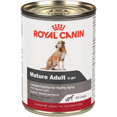 Royal Canin Mature Gel packaging highlights senior nutrition for aging dogs