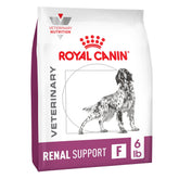 Royal Canin Renal Support F 6 lb bag showing kidney health-focused formula.