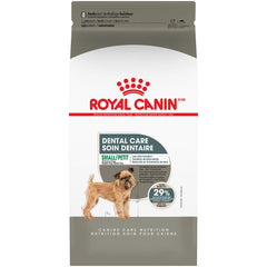 Royal Canin Small Dental Care kibble closeup showing texture designed for dental support.