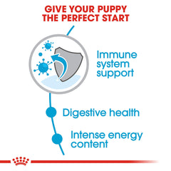 Royal Canin Small Puppy serving bowl demonstrates easy feeding.