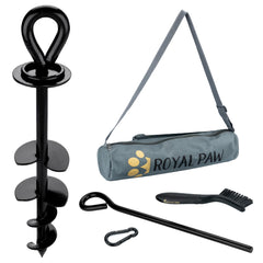 ROYAL PAW dog tie out stake packaging shows luxury, gift-ready presentation.