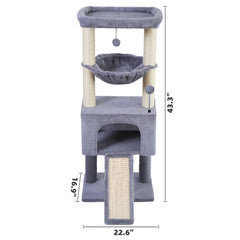 Roypet cat tree condo hideout grey offers cozy retreat for relaxed naps