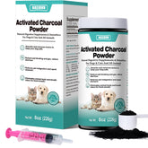 ROZJOVU activated charcoal for pets bottle demonstrates ready-to-use poison relief in a first aid kit.