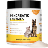 ROZJOVU dog pancreatic enzymes bottle supports digestion and nutrient absorption.
