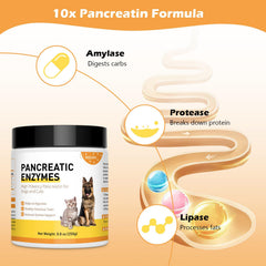 ROZJOVU porcine pancreatic enzyme powder aids nutrient uptake for EPI pets.