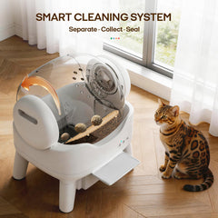 RPZ quiet motor with sensors protects sensitive cats during cleaning.