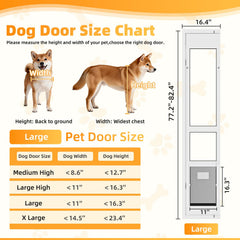 Adjustable height from 77.2 to 82.4 inches fits most doors