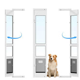Rseord dog door fits sliding glass with magnetic flat for easy access