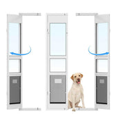 Rseord sliding dog door with magnetic flat on left or right, easy access.