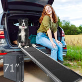 RUBLELITIE dog ramp car setup showing gentle incline for easy car entry