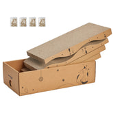 RUBMEOW cardboard scratch pad 4-pack for indoor cats, promoting healthy scratching and furniture protection.