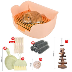 RubyHome large bunny litter box side angle showing raised guard