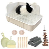 RubyHome rabbit litter box with deep design for easier cleanups.