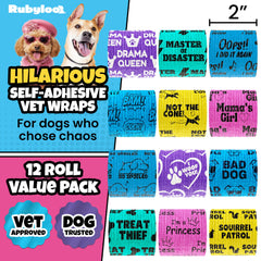 Rubyloo breathable dog wrap 2in bandage for airflow and secure coverage.