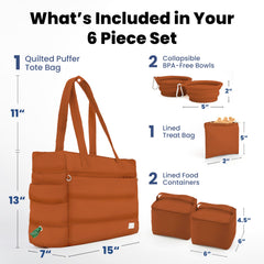rubyloo puffer dog travel bag interior pockets maximize organization for quick access during errands.