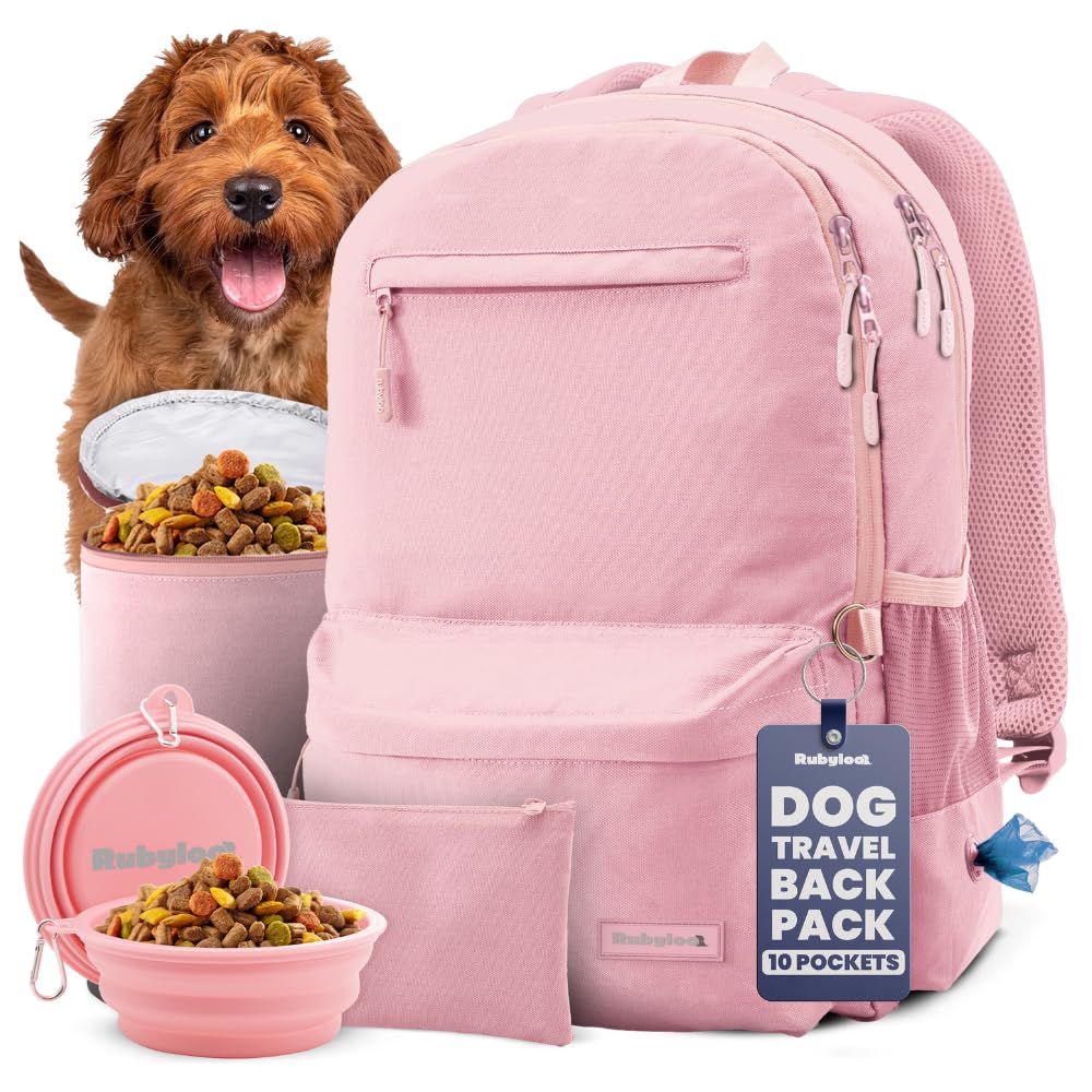 rubyloo dog travel bag main compartment insulated dry-food area for on-the-go meals