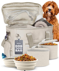 Rubyloo Doggy Bag under airplane seat keeps travel essentials in easy reach.