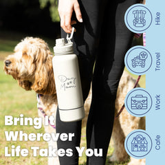 Rubyloo bottle features double-wall insulation to keep drinks cold