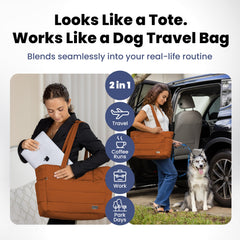 rubyloo puffer dog travel bag side pocket highlights organized storage for treats and essentials.