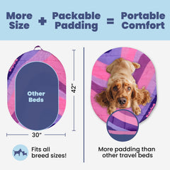 Rubyloo travel dog bed opened for cozy resting surface