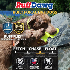 Ruff Dawg floats on water for pool, lake, or beach play.