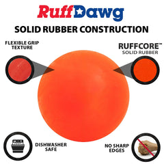 Close-up of textured rubber designed for tough chewers.