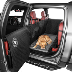 Ruff Liners standard dog bed gray top offers soft support on car rides