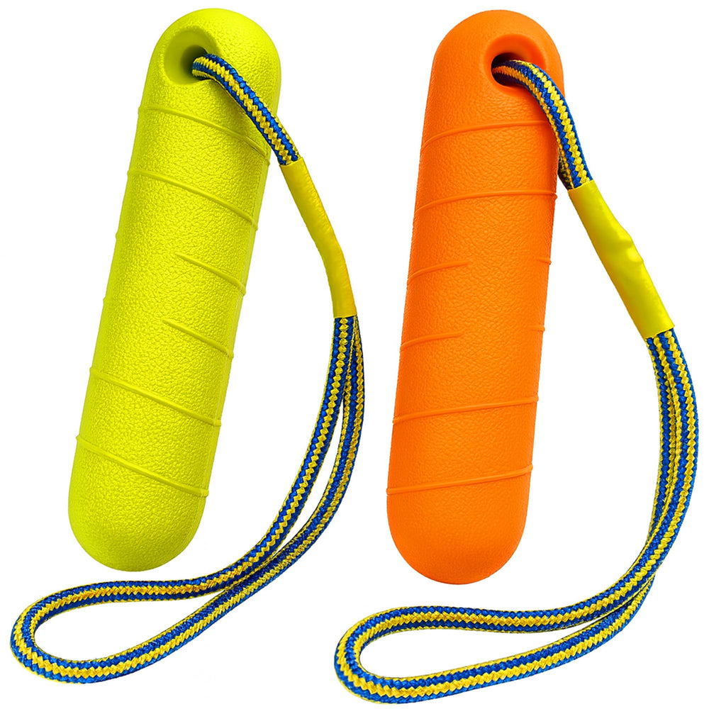 Ruffify 2-pack floating dog toy with rope handle for high visibility water fetch
