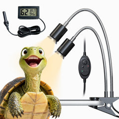RUGOMCUB all-in-one reptile lamp bundle with dual-head UVB/UVA supports healthy activity