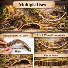 RUNANIA wooden bridge for climbing in reptile enclosure