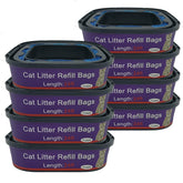 RUNDE cat litter refill cartridge in an 8-pack, compatible with Genie pails for easy refresh.