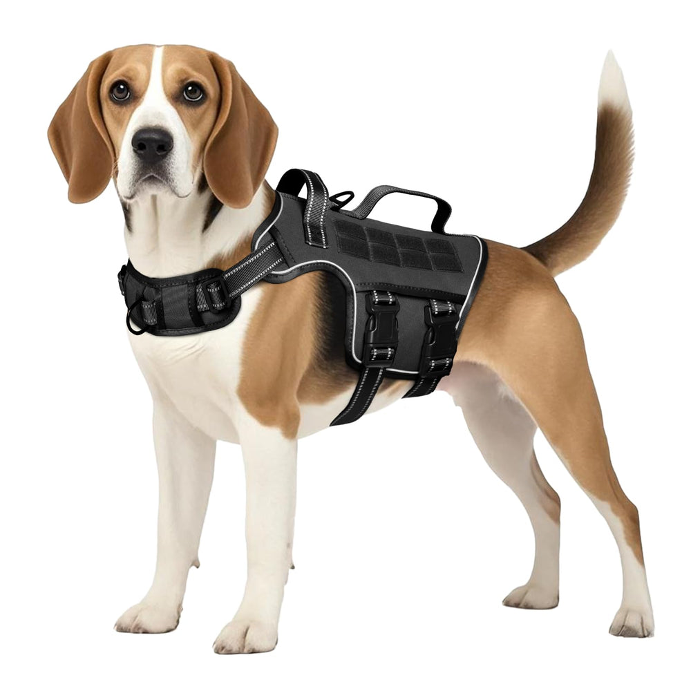 RunFido tactical dog harness medium with front no-pull ring for training
