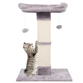 Runske 34-inch tall cat scratching post bed with plush perch for vertical fun and cozy naps.