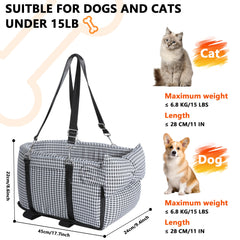 RUONARIER dog seat with side straps keeps the bed secure during car rides.