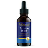 Rx Vitamins Amino B+K bottle being poured for cats, showcasing convenient daily immune and energy support.