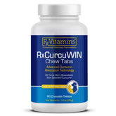 Rx Vitamins CurcuWIN bottle front highlighting bioavailable curcumin for immune and digestive support.