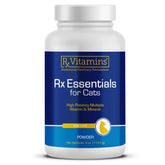 Rx Vitamins Essentials for Cats bottle pour shows easy daily dosing for immune support