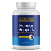 Rx Vitamins Hepato Support bottle being poured for easy liver health support in pets.