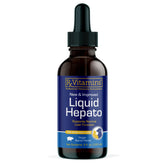 Rx Vitamins Liquid Hepato Support bottle front showing bacon flavor for pet liver health