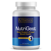Rx Vitamins NutriGest capsules bottle-front for pet gut support.