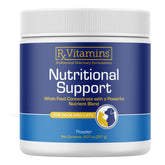 Rx Vitamins Nutritional Support dog bottle demonstrates easy daily skin and coat support.