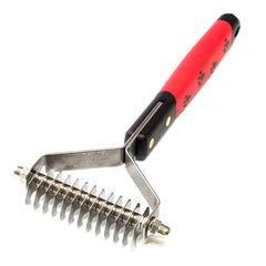 Ryan's Pet Supplies Paw Brothers 13-blade rake front view for efficient undercoat removal.