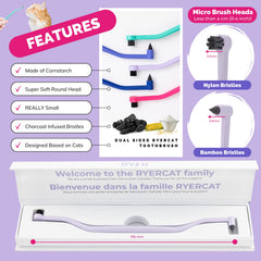 Biodegradable cornstarch material of RYERCAT Lavender toothbrush