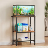 Rymeera stand with a one-piece-top provides stable support for a 10-gallon aquarium.